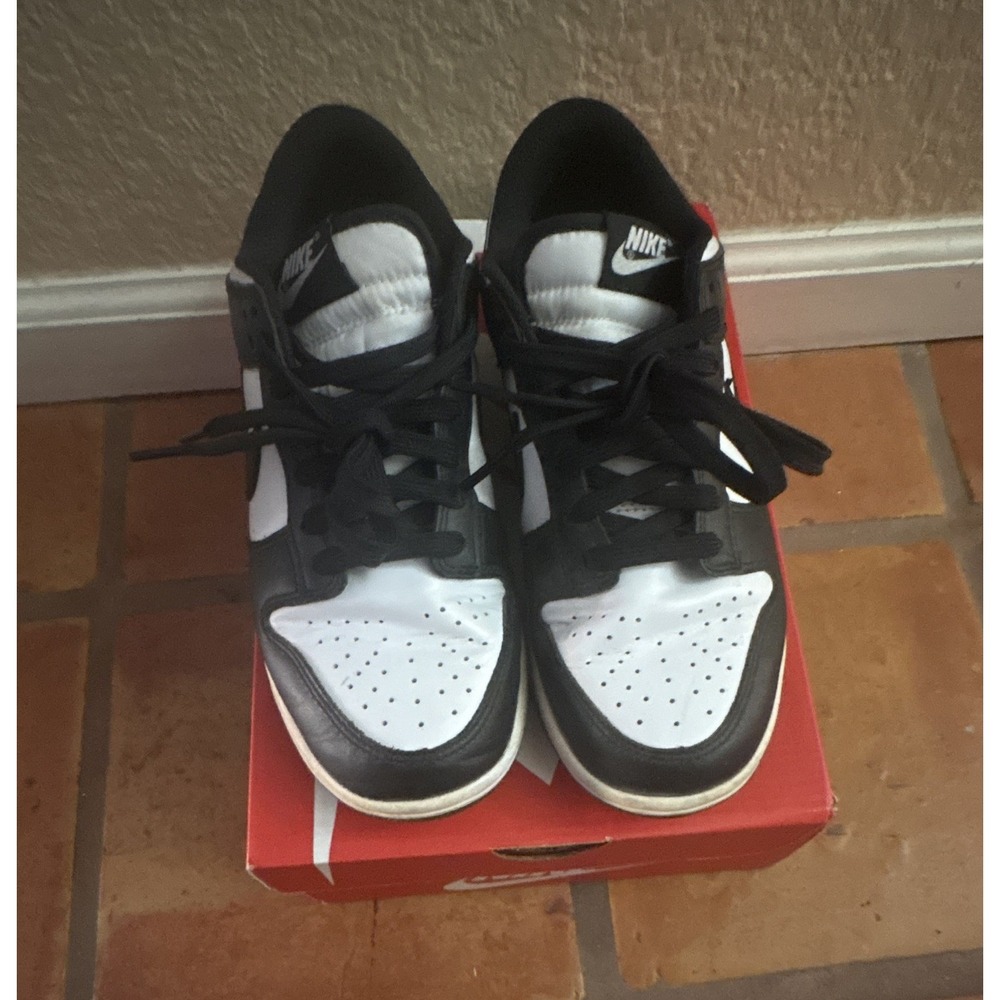 Nike Dunk Low Mens Black White Colorblock Lace Up Athletic Sneakers Size 5.5